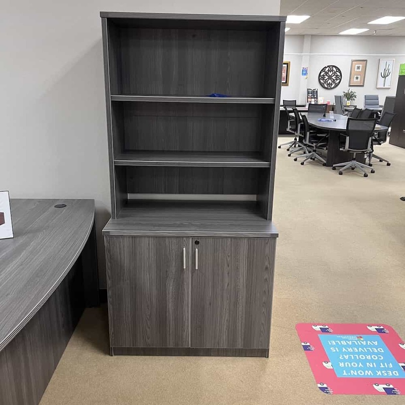 New – 34″ W x 69″ H Storage Cabinet With Bookcase Hutch, Various Colors Office Furniture Liquidations