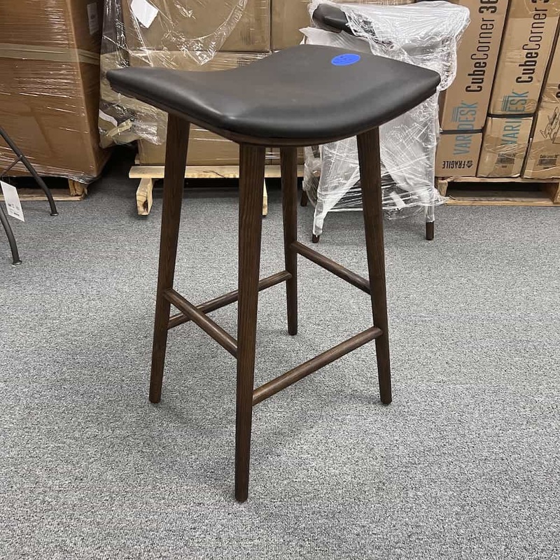 Set of 2 – Four Hands Union Walnut and Black Counter Height Barstool Office Furniture Liquidations