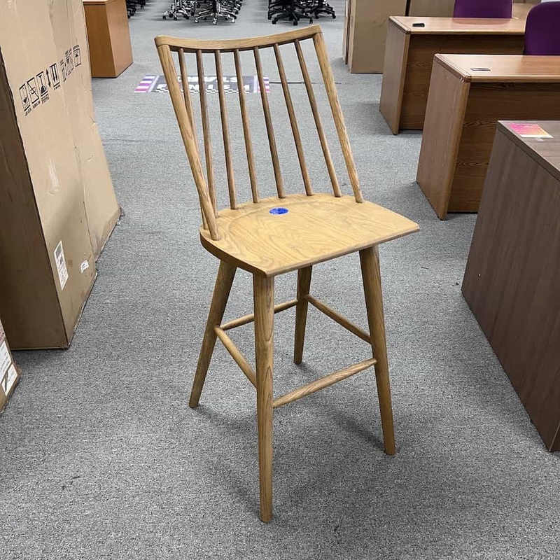 SET of 2 – Lewis Windsor Sandy Oak Mid Century Modern Barstools Office Furniture Liquidations