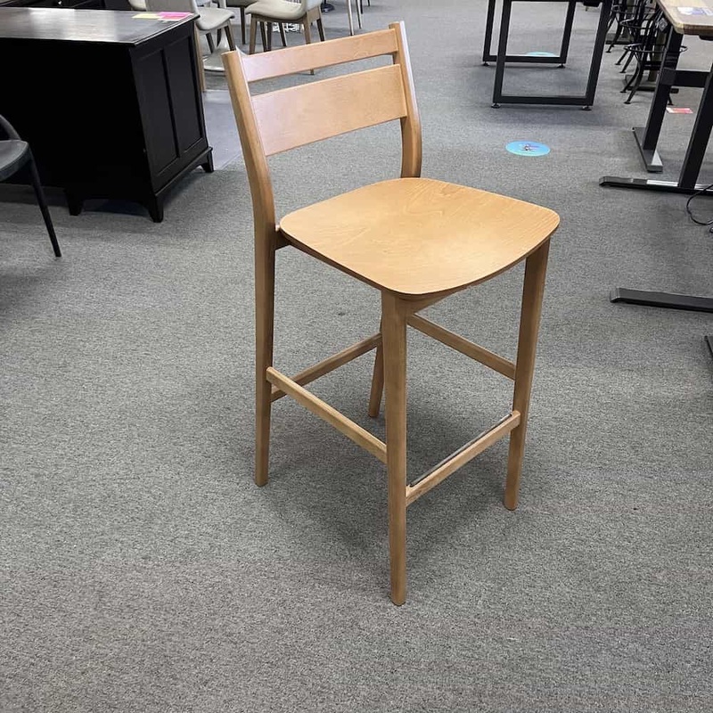 Set of 2 – Oak Bar Height Stool Office Furniture Liquidations