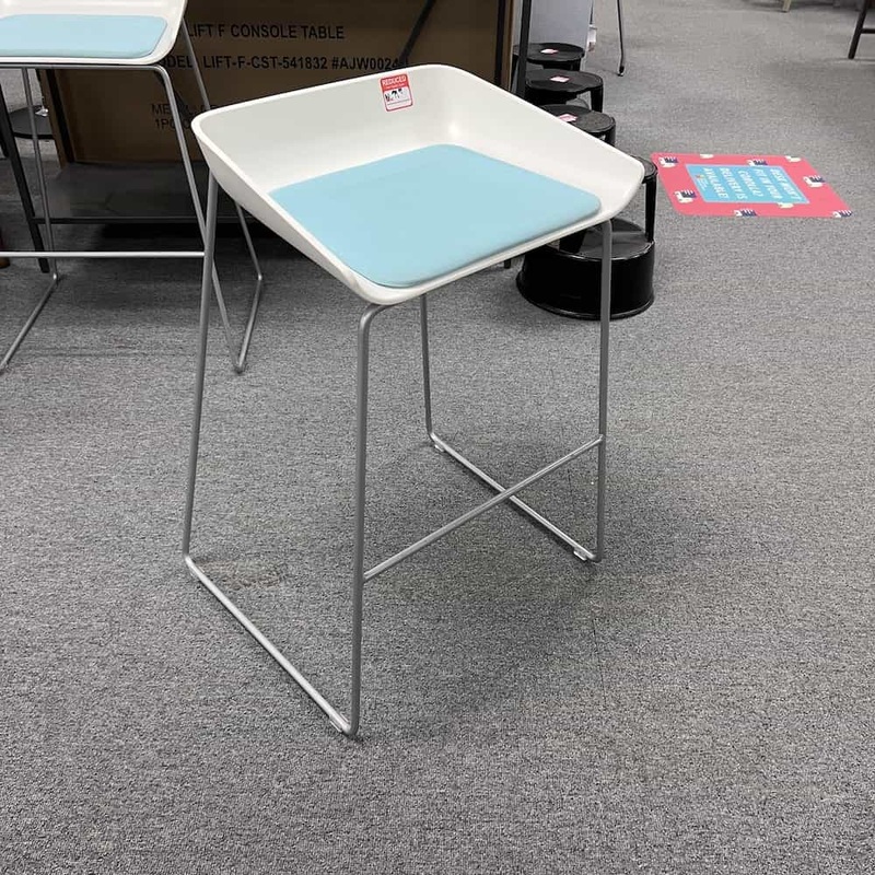 Steelcase Scoop White and Atlantic Modern Counter Height Stool Office Furniture Liquidations