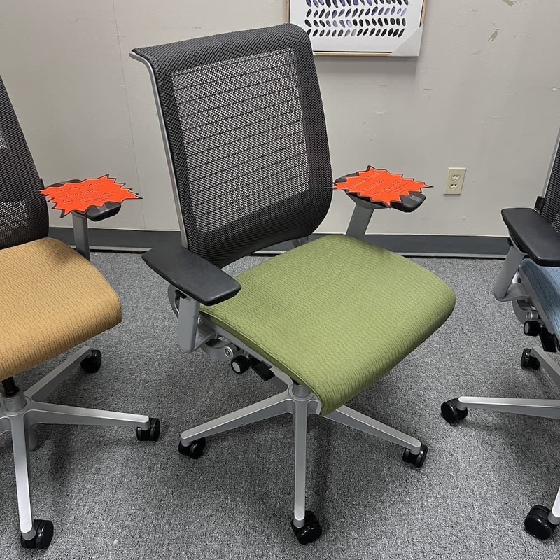 Steelcase Think 3D Knit Back Green Mesh Back Task Chair Office Furniture Liquidations