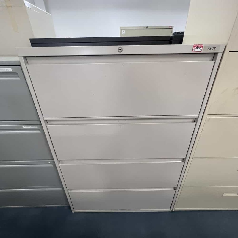 36″ W x 53″ H Steelcase Light Grey Metal 4 Drawer Lateral File Cabinet Office Furniture Liquidations