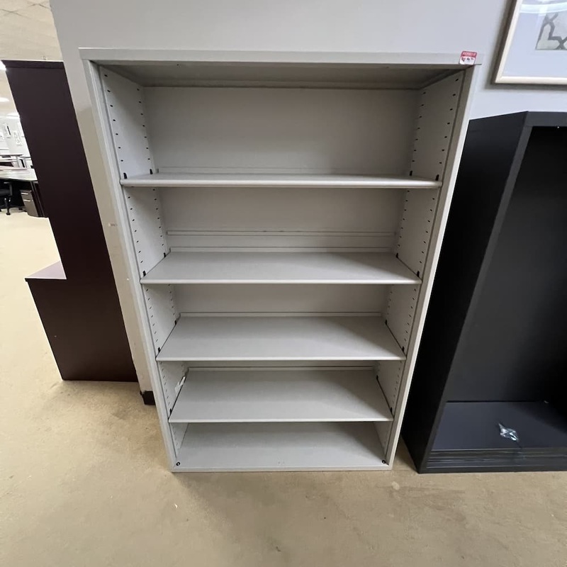 42″ W x 66″ H Steelcase Light Grey Metal Bookcase Office Furniture Liquidations