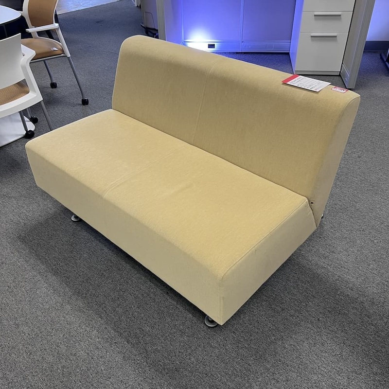 48″ Yellow Steelcase Coalesse Bix 2 Seater Lounge Sofa Bench – No Panel Office Furniture Liquidations