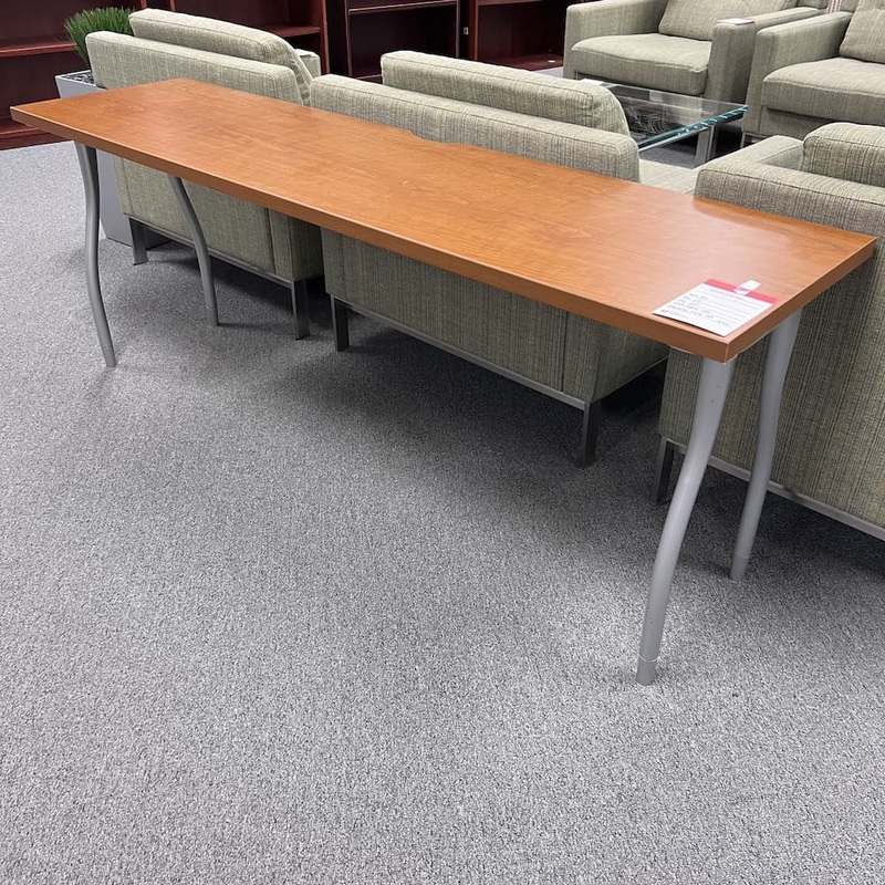 72″ x 18″ Steelcase Turnstone Cherry and Grey Table Desk Office Furniture Liquidations