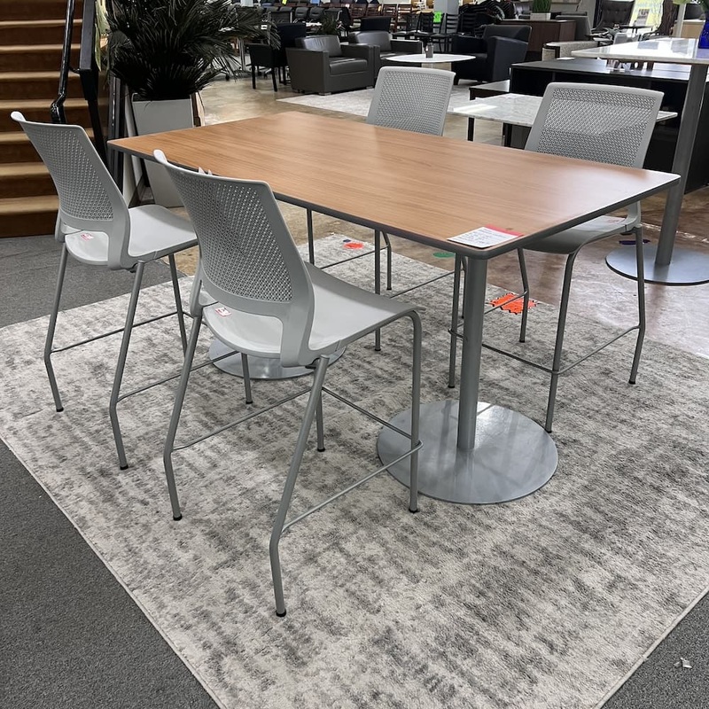 72″ x 36″ Steelcase Coalesse Cherry and Grey Rectangle Counter Height Table Office Furniture Liquidations