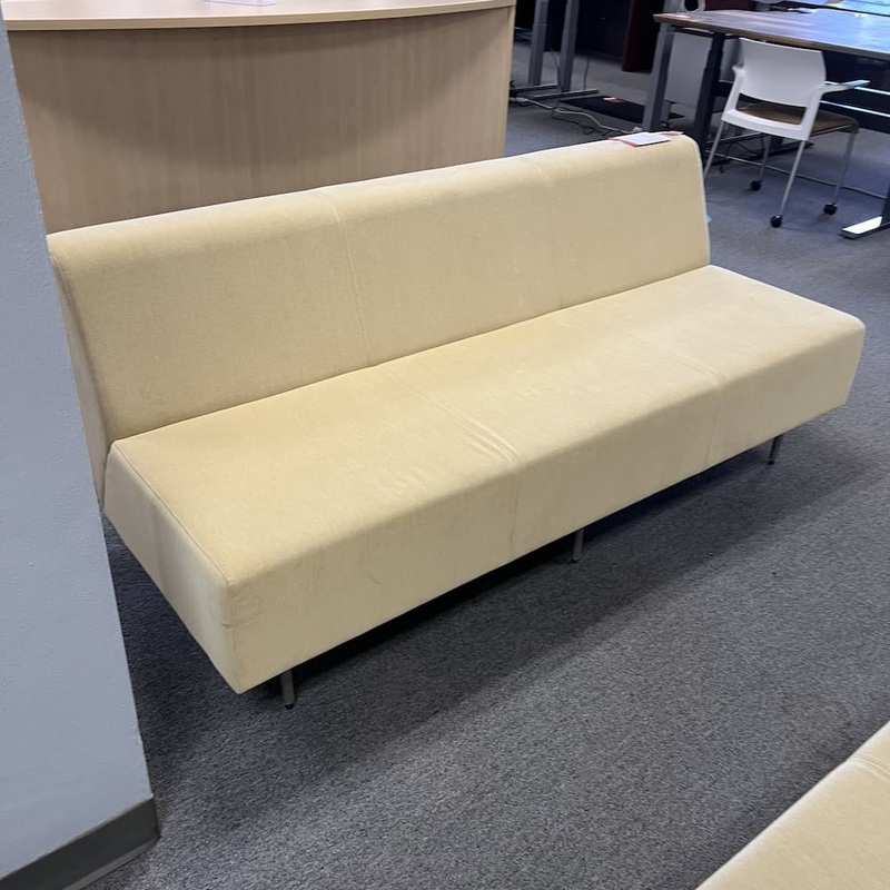 72″ Yellow Steelcase Coalesse Bix 3 Seater Lounge Sofa Bench – No Panel Office Furniture Liquidations