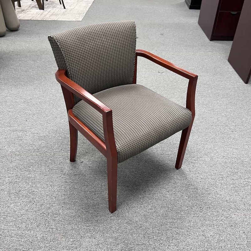 Gunlocke Teal and Cherry Guest Chair Office Furniture Liquidations