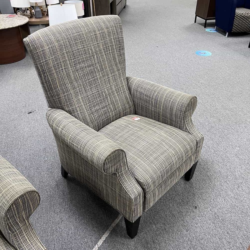 Nemschoff Grey and Gold Modern Reclining Arm Chair Office Furniture Liquidations