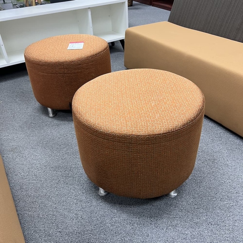 Set of 2 – 24″ Steelcase Turnstone Alight Round Copper Ottoman Office Furniture Liquidations