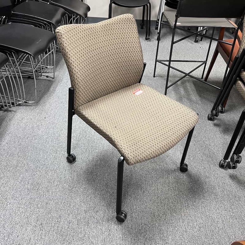 SitOnIt Achieve Tan and Black Rolling Stacking Chair Office Furniture Liquidations