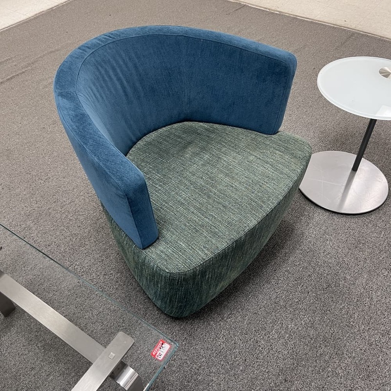 Steelcase Coalesse Joel Blue and Green Modern Swivel Chair Office Furniture Liquidations