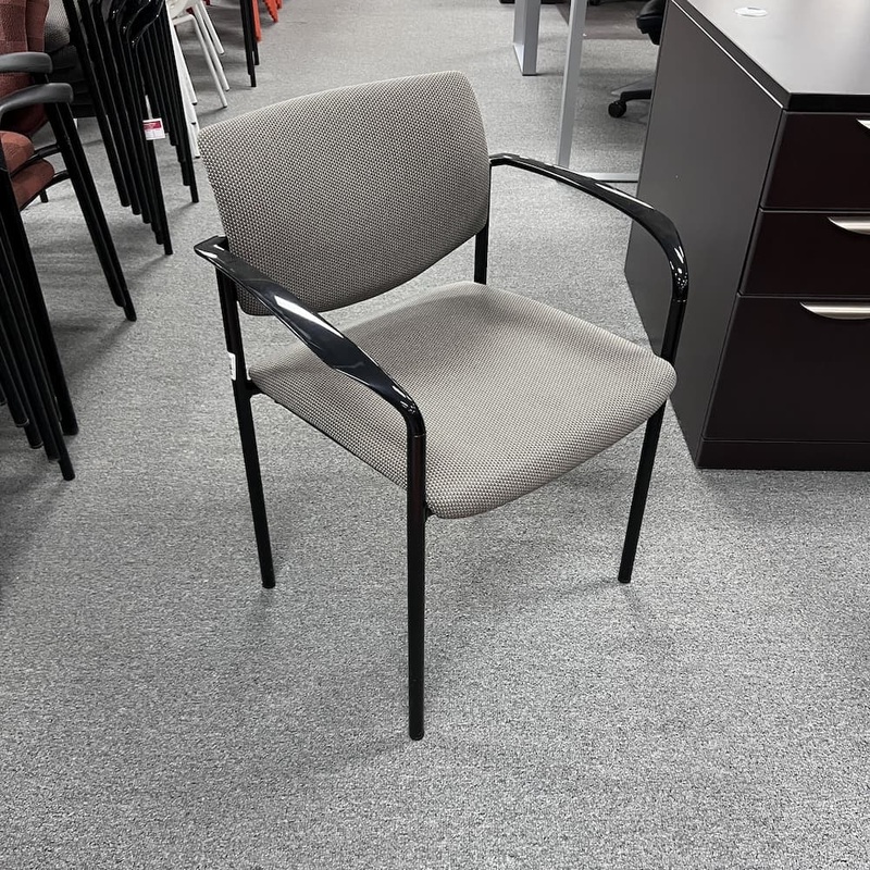 Steelcase Player Grey and Black Guest Stacking Chair Office Furniture Liquidations