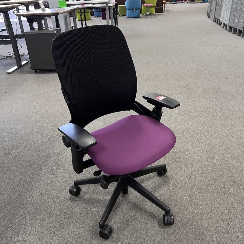 Steelcase Purple and Black Leap V2 Task Chair Office Furniture Liquidations