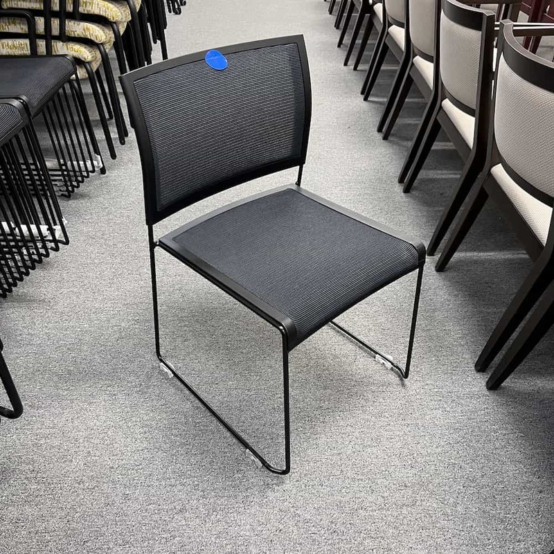 Black Color Stack Collection Mesh Stacking Chair Office Furniture Liquidations