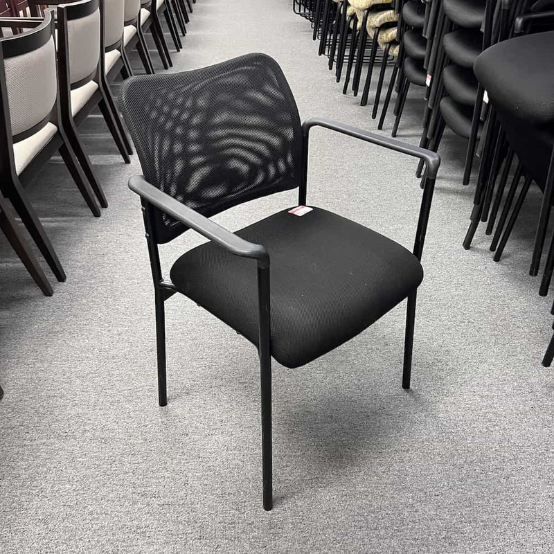 Black Mesh Back Stacking Chair Office Furniture Liquidations
