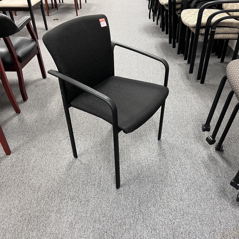Black Upholstered Stacking Chair Office Furniture Liquidations