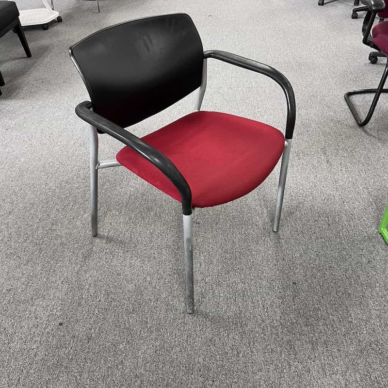 Burgundy Red and Black 9 to 5 Stacking Guest Chair Office Furniture Liquidations