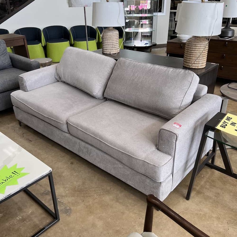 Damaged – 80″ Light Grey Contemporary Sofa Couch Office Furniture Liquidations