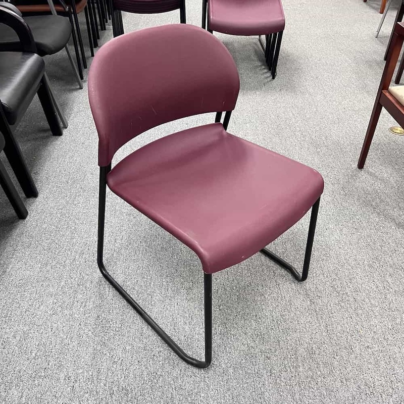 Hon Burgundy and Black Guest Stacking Chair Office Furniture Liquidations