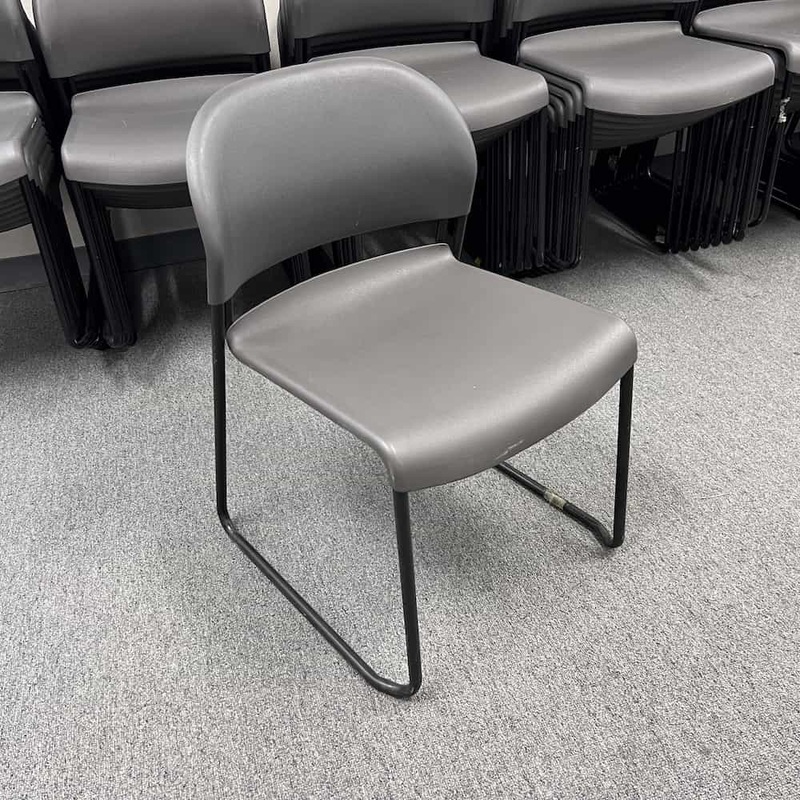Hon Grey and Black Stacking Chair Office Furniture Liquidations