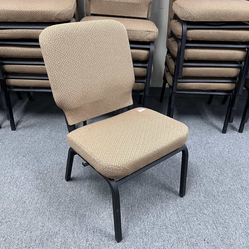 KPI Seating Tan and Black Plush Stacking Banquet Chairs Office Furniture Liquidations