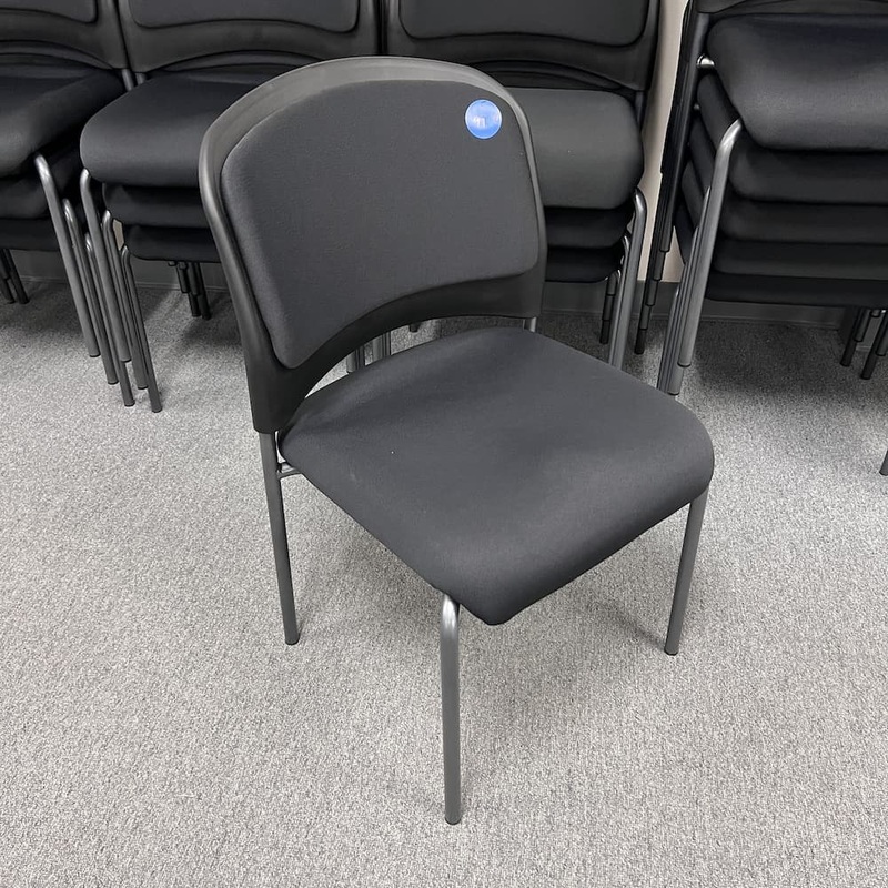 Office Star Black Upholstered Stacking Chair Office Furniture Liquidations