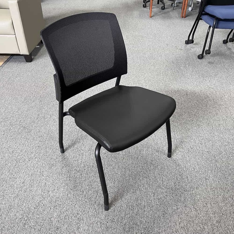 Set of 2 – Black Mesh Back Stacking Chair Office Furniture Liquidations