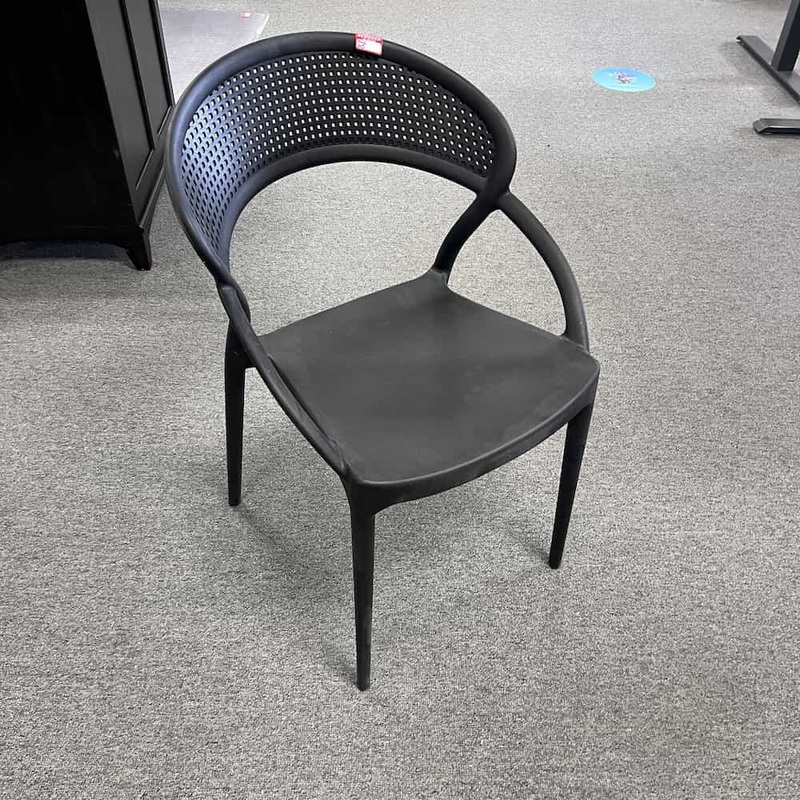 Set of 2 – Sunset Black Resin Dining Outdoor Stacking Chair Office Furniture Liquidations