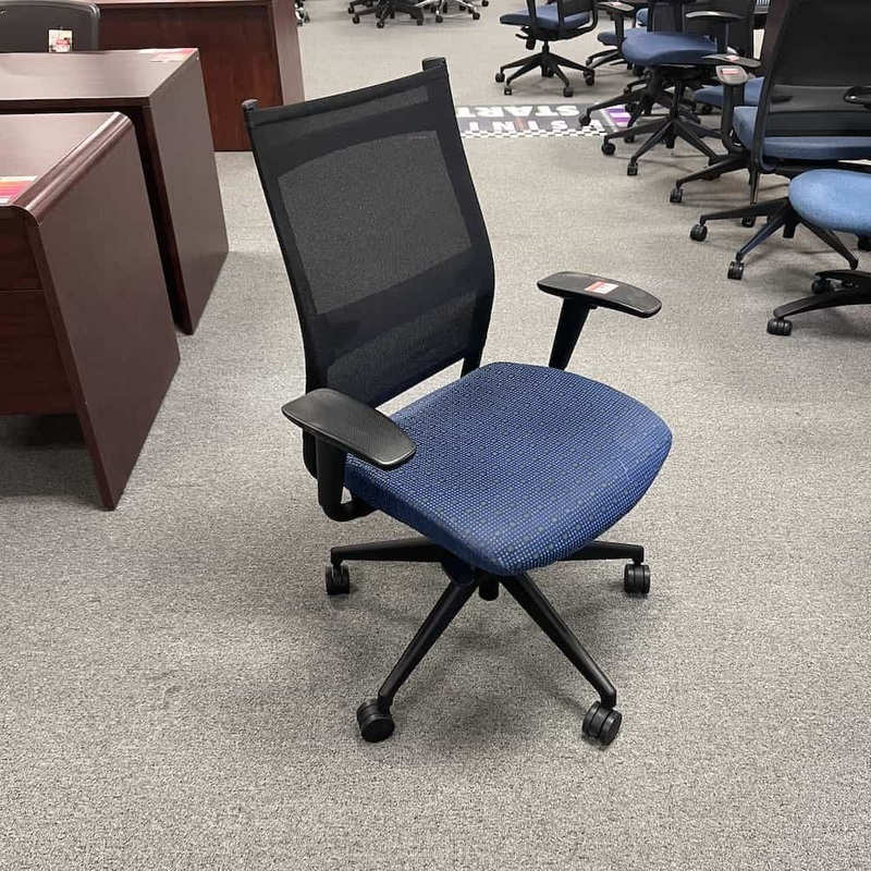 SitOnIt Wit Blue and Black Mesh Back Task Chair Office Furniture Liquidations
