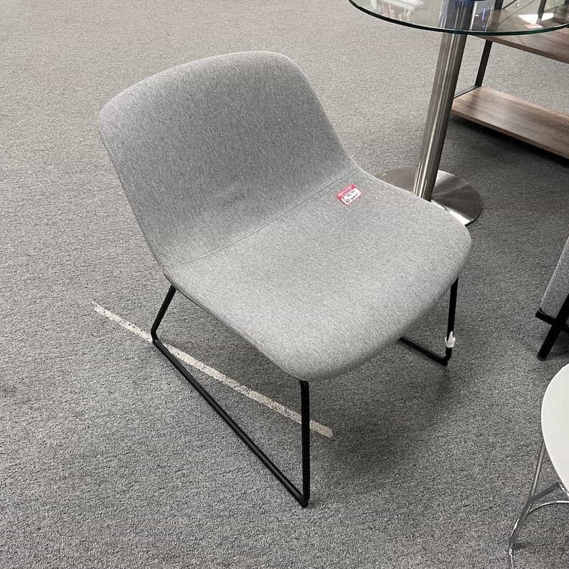Slightly Irregular – Heather Grey Modern Bucket Chair Office Furniture Liquidations