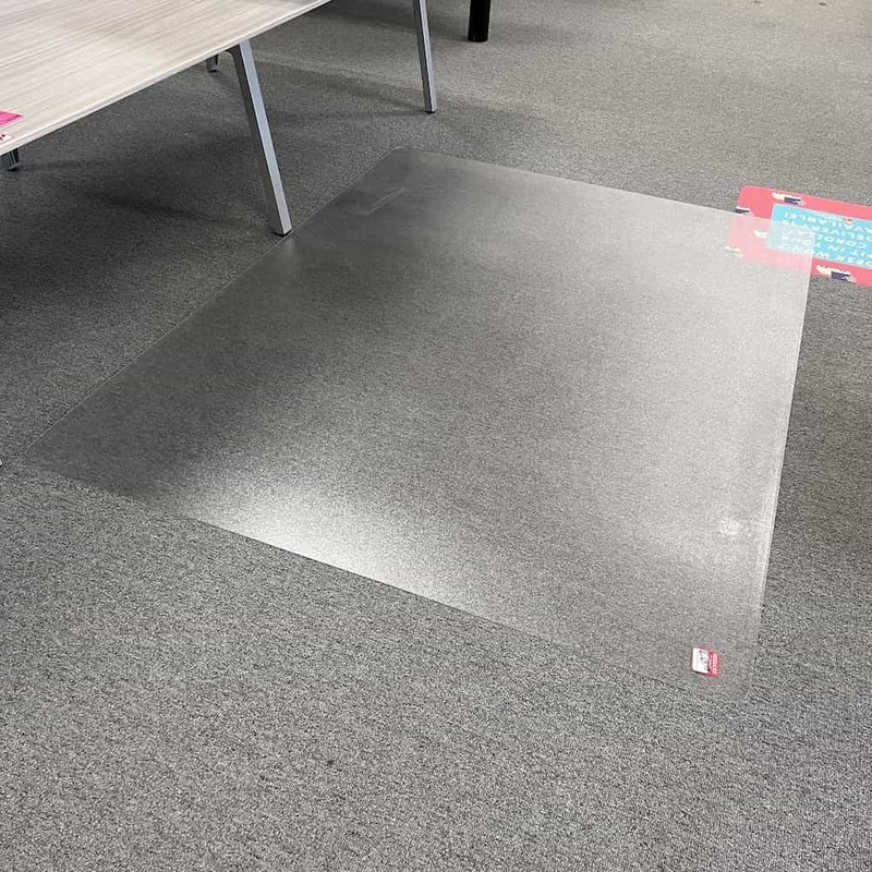 Used – 79″ x 60″ Clear Plastic Chair Mat – Smooth for Hard Floors Office Furniture Liquidations
