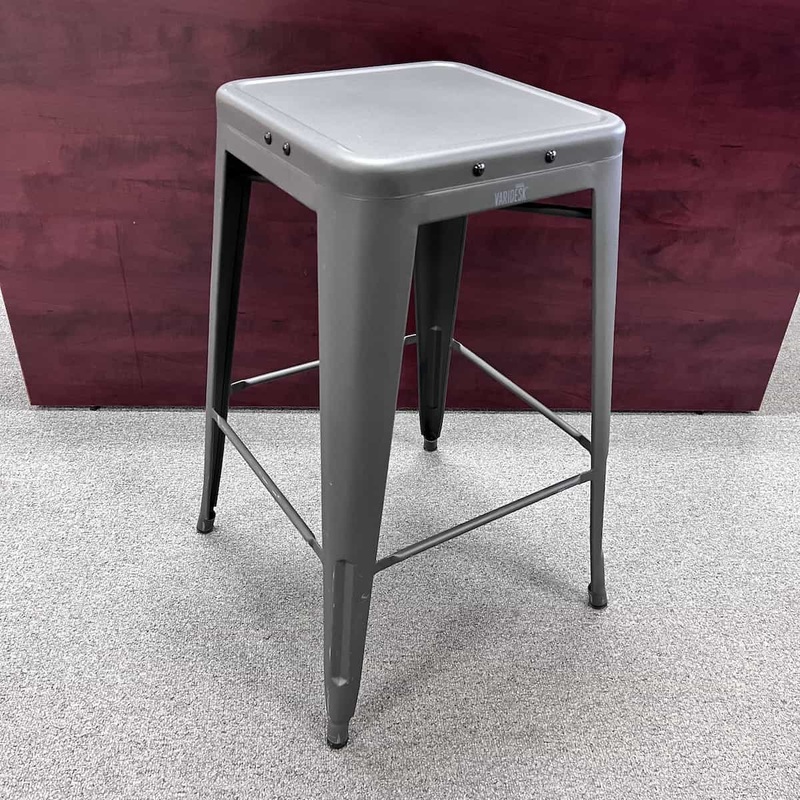 VariDesk Grey Metal Drafting Barstools – Bar Height Office Furniture Liquidations