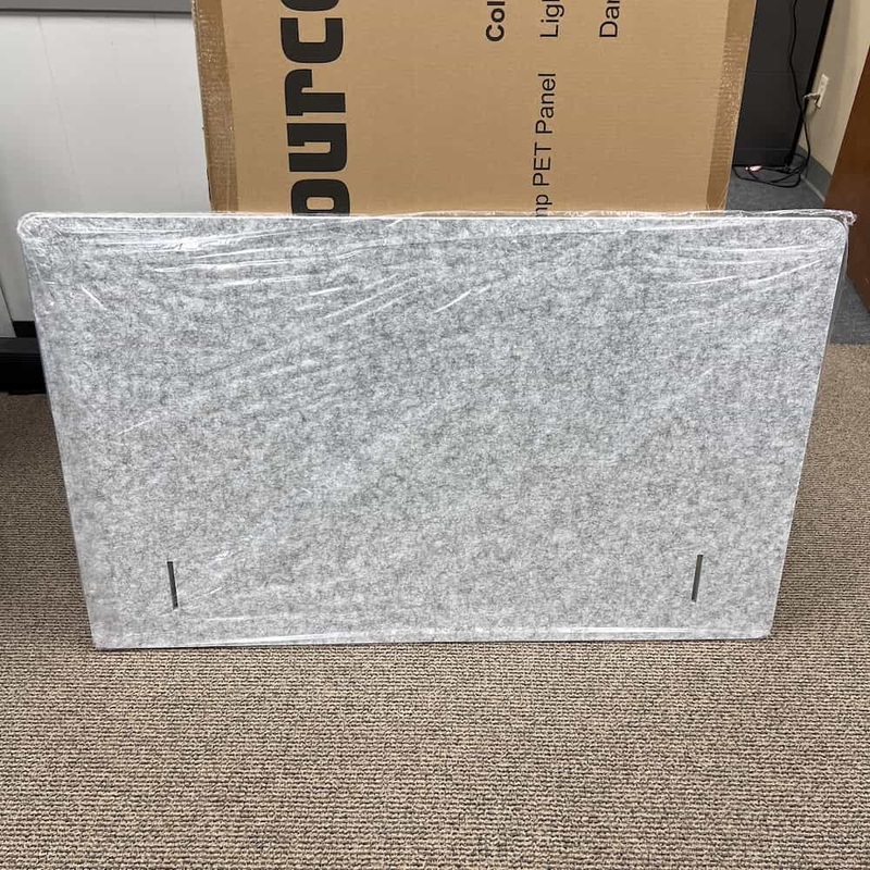 WITH Mounting Brackets – 48″ x 30″ Light Grey Desk Mounted PET Fabric Panel Dividers Office Furniture Liquidations