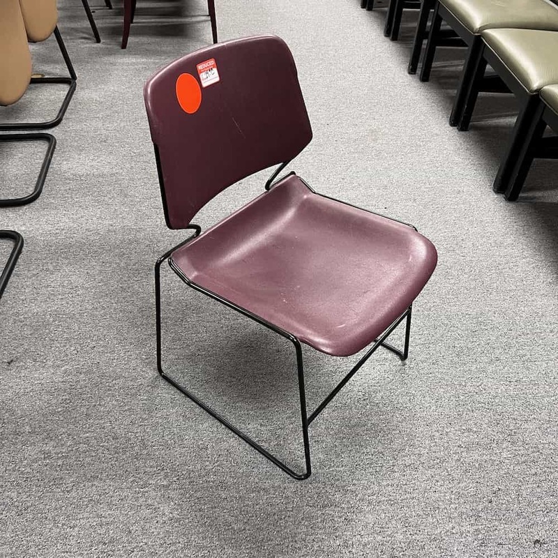 Maroon/Black Stacking Chairs Office Furniture Liquidations
