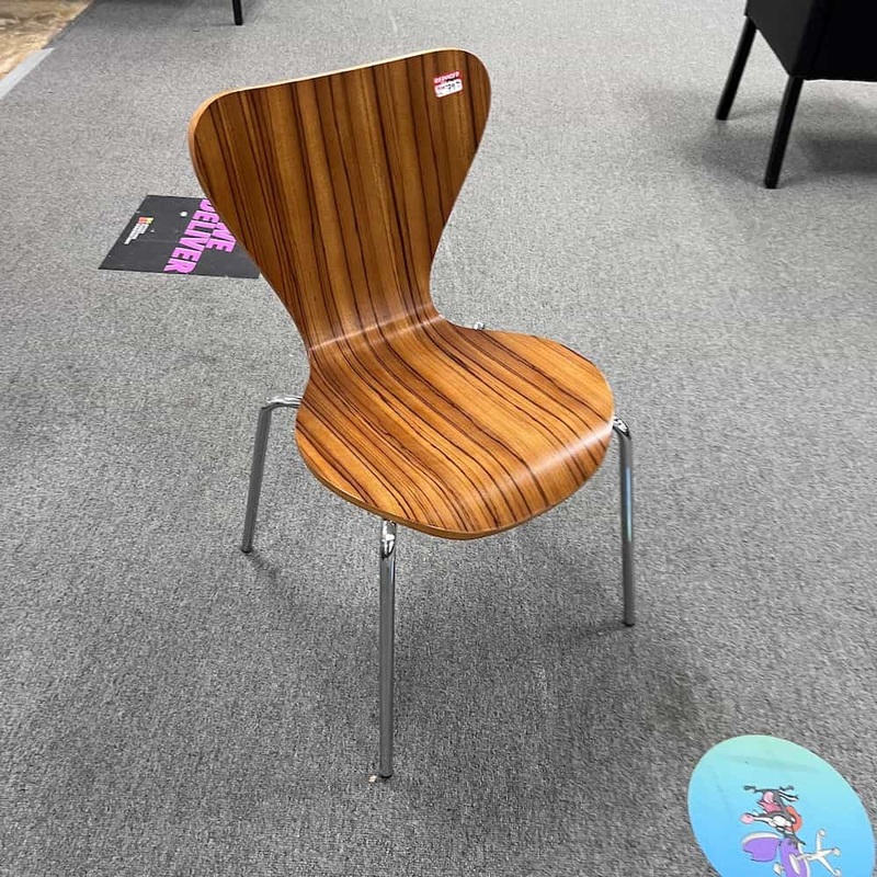 Molded Wood and Chrome Modern Stacking Chairs Office Furniture Liquidations