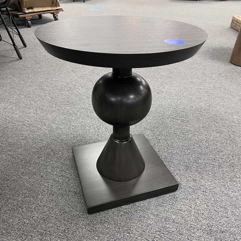 New – 19″ Walter Dark Grey Modern Pedestal Accent Table Office Furniture Liquidations