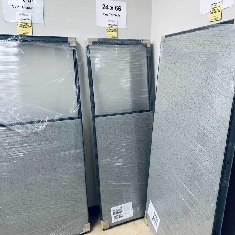 New – 24″ x 66″ Office Source Corporate Grey Office Panel Divider with Acrylic Window Office Furniture Liquidations