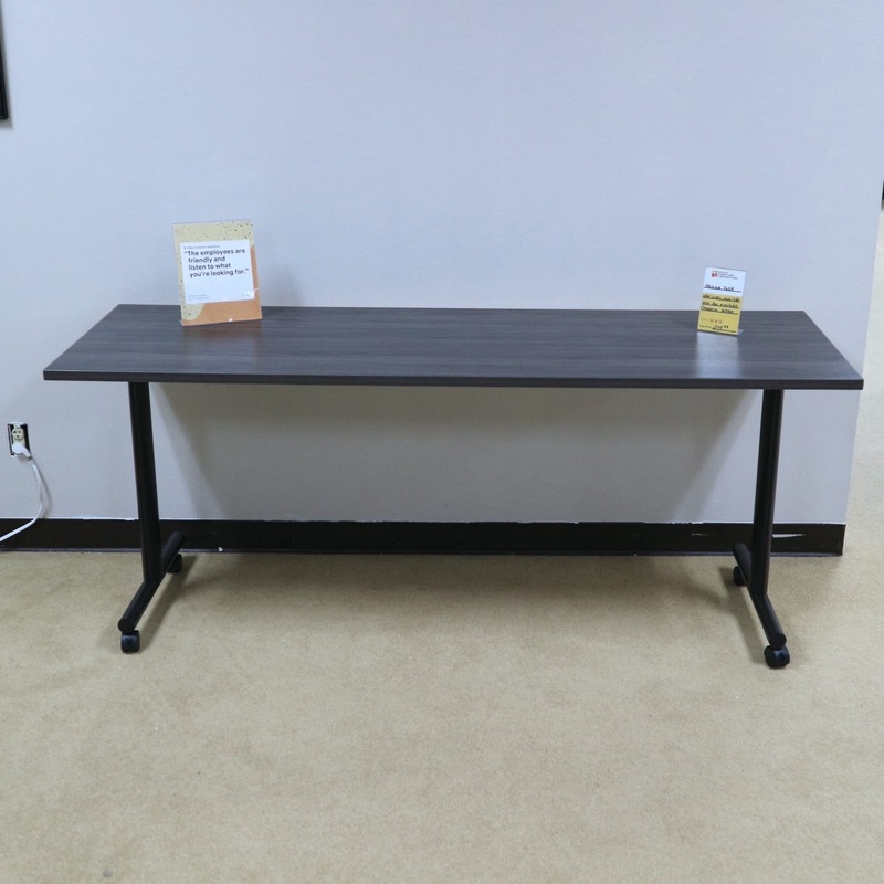 New – 72″ Wide Coastal Grey Training Table with Wheels Office Furniture Liquidations