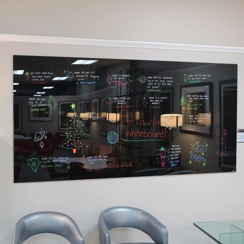 New – Black & White, GLASS MAGNETIC Dry Erase Board – Various Sizes Office Furniture Liquidations