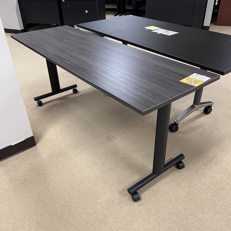 New, Closeout – 71″ Coastal Grey Training Table with Wheels Office Furniture Liquidations
