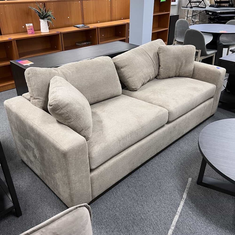 Open Box – 86″ Xander Light Tan Sofa Couch Office Furniture Liquidations