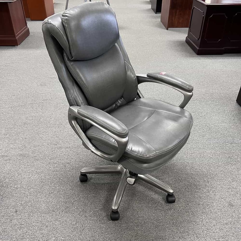 Serta Gray Bonded Leather Executive Chair Office Furniture Liquidations