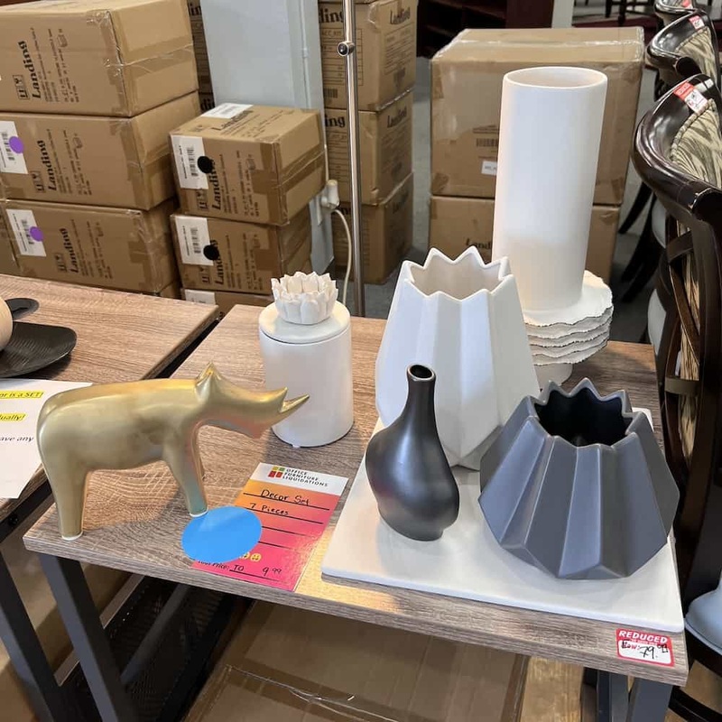 SET #1 – Seven Piece Modern Ceramic Shapes Decor – Black, Gold, Grey, White Office Furniture Liquidations