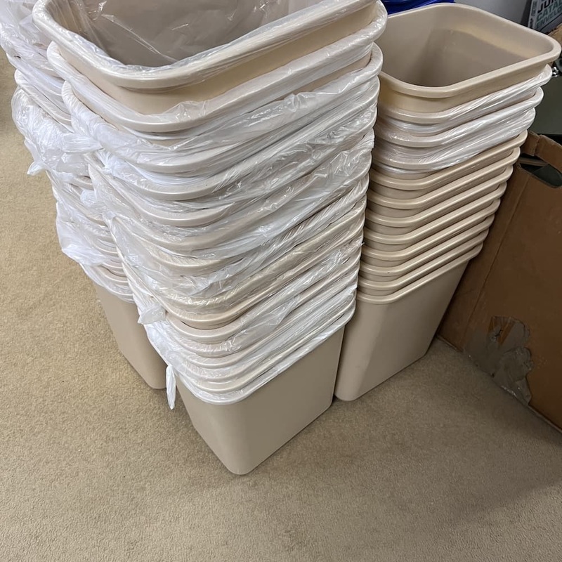 Beige Plastic Desk Trash Cans Office Furniture Liquidations