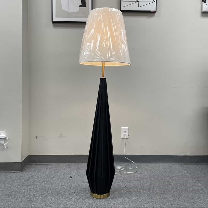 Black and Gold Umbrella Rocket Modern Floor Lamp Office Furniture Liquidations