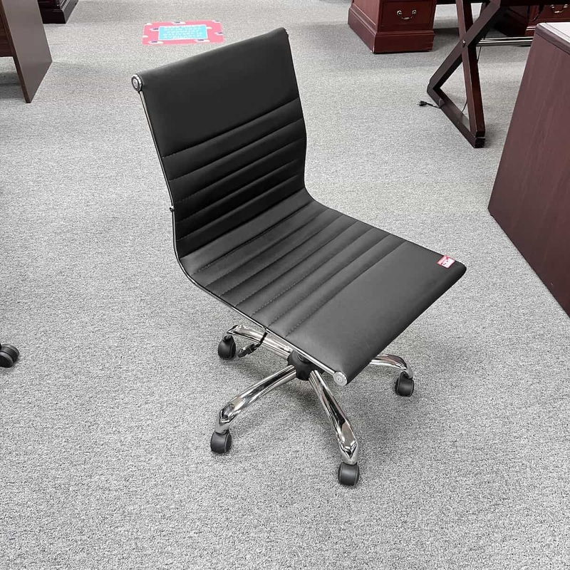 Black/Chrome Modern Task Chair Office Furniture Liquidations