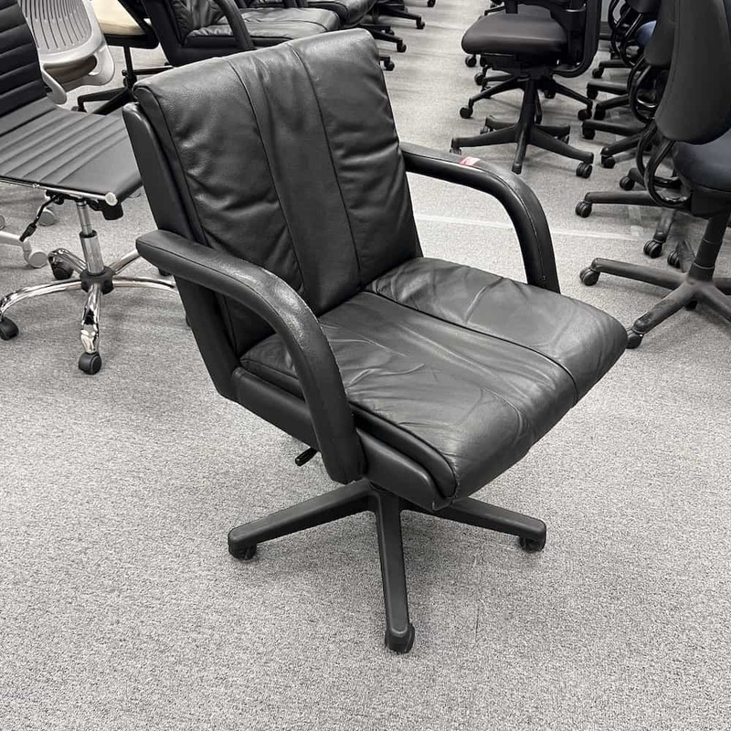 Black Pebbled Square Back Plush Conference Chair Office Furniture Liquidations