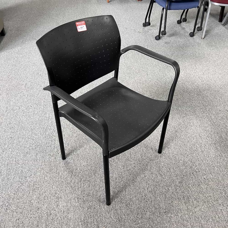 Black Perforated Stacking Chair Office Furniture Liquidations